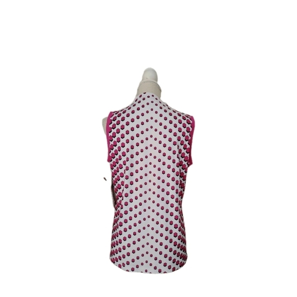 Tail White Label Sleeveless V-Neck Golf Top Geometric Pink White Size L NWT - Picture 3 of 6